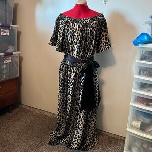 City Chic Leopard Flowy Dress